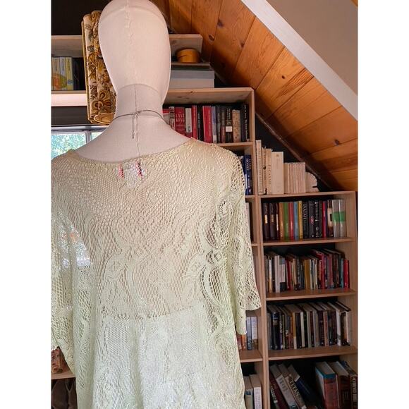 90s Green Lace Shirt Tied - Picture 5 of 6
